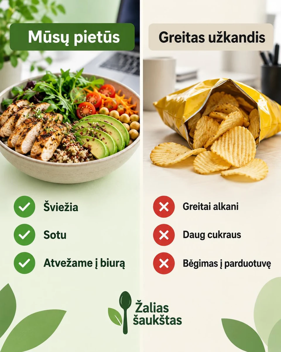 Reklama: Žalias šaukštas – pietūs į biurą