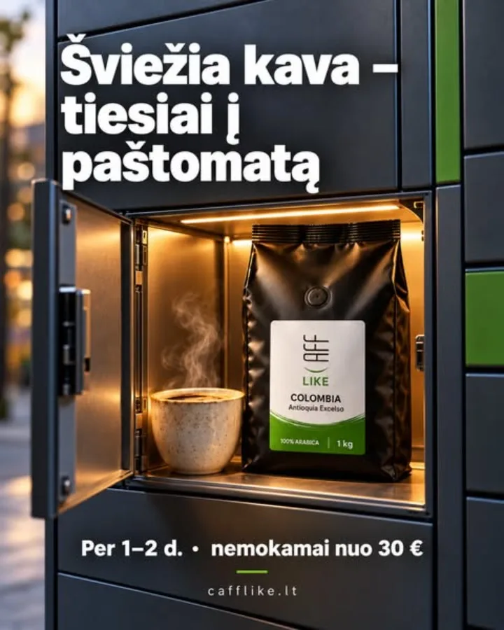 Cafflike: Šviežia kava – tiesiai į paštomatą